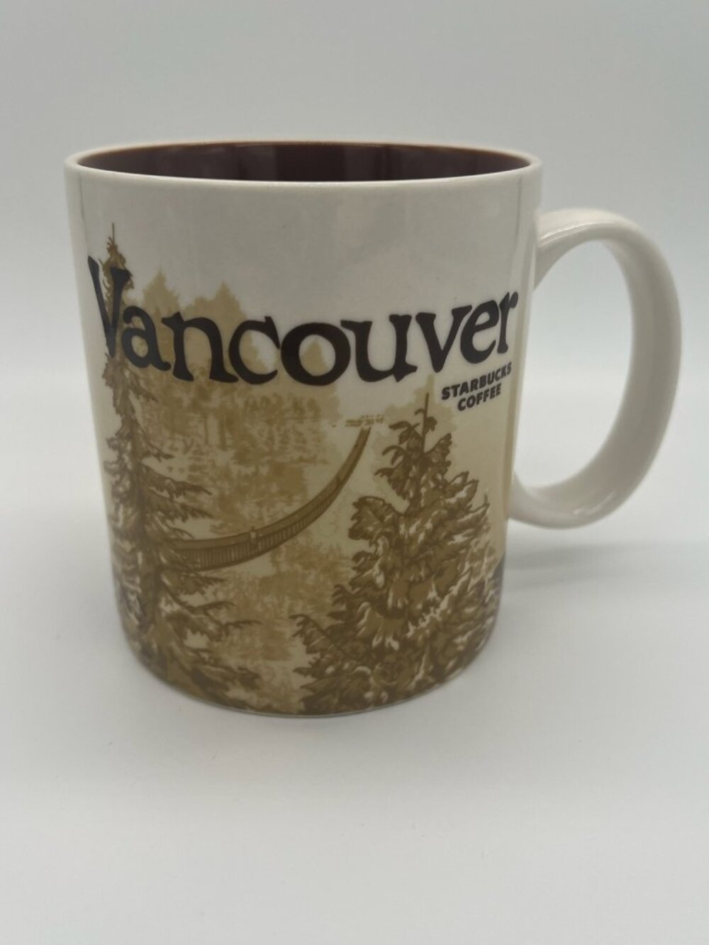 Starbucks Vancouver Skyline & Suspension Bridge Collector Mug 2011 16oz Ceramic